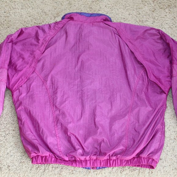 VINTAGE 80's WOMENS PACIFIC TRAIL NYLON MED WEIGHT JACKET FUSCHIA/PURPLE - Picture 11 of 11
